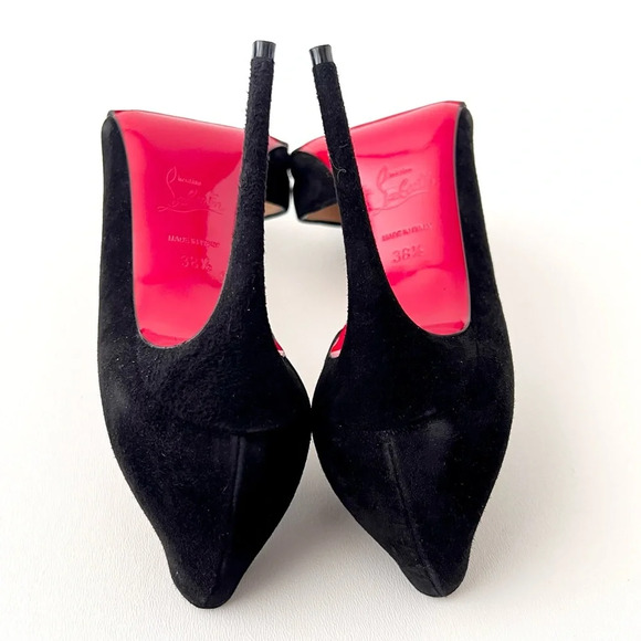 CHRISTIAN LOUBOUTIN | Iriza 100 Black Veau Velours Pointed Pump EU 38.5 US 8.5 - Picture 15 of 16